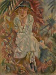 Hermine David in a garden (Jules Pascin) - Muzeo.com