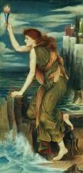 Hero awaiting the return of Leander (Evelyn de Morgan) - Muzeo.com