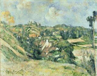 Houses in Valhermeil seen in the direction of Auvers-sur-Oise (Paul Cézanne) - Muzeo.com