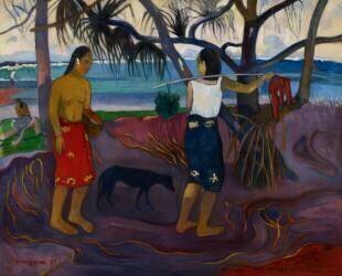 I Raro Te Oviri (Under the Pandanus) (Paul Gauguin) - Muzeo.com