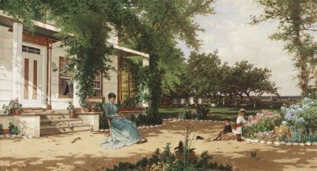 In My Neighbours Garden (Alfred Thompson Bricher) - Muzeo.com