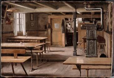 Intérieur de restaurant des environs de Strasbourg (Eckwersheim?) (Emile Stahl) - Muzeo.com
