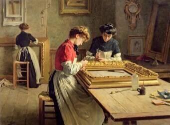 Interior of a Frame Gilding Workshop (Louis Emile Adan) - Muzeo.com