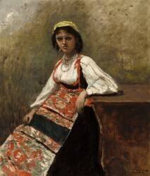 Italian Girl (Jean-Baptiste Camille Corot) - Muzeo.com