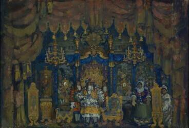 Jourdain's Room. Stage design for the theatre play A Bourgeois as a Nobleman (Nikolaj Nikolaevic Sapunov) - Muzeo.com