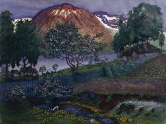 July night in the garden (Nikolai Astrup) - Muzeo.com