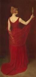 La dame en rouge (William Turner Dannat) - Muzeo.com