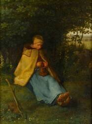 La tricoteuse (Jean-François Millet) - Muzeo.com