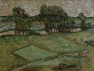 Landscape with bridge over the Oise (Vincent van Gogh) - Muzeo.com
