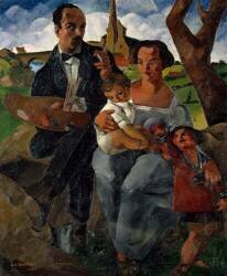 L'artiste et sa famille à La Clarté (Georges Sabbagh) - Muzeo.com