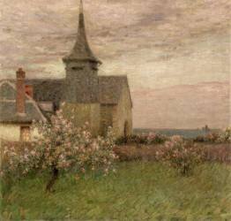 Le presbytère et l'église de Gerberoy (Oise) (Henri Le Sidaner) - Muzeo.com