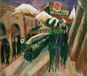 Leipzig Street with Electric Tram (Ernst Ludwig Kirchner) - Muzeo.com