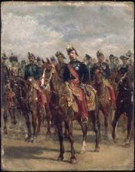 L'empereur Napoléon III à cheval entouré de son état-major (Jean-Louis-Ernest Meissonier) - Muzeo.com