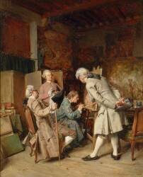 Les amateurs de peinture (dans le goût du 18ème siècle), dit aussi Un peintre (Jean-Louis-Ernest Meissonier) - Muzeo.com