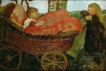 Little Girl Pushing a Pram (Paula Modersohn-Becker) - Muzeo.com