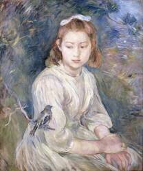 Little Girl with a Bird (Berthe Morisot) - Muzeo.com
