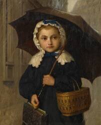 Louise Anchor with Umbrella (Albert Anker) - Muzeo.com