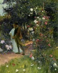 Lovers Stroll in the Garden (Henri-Gaston Darien) - Muzeo.com