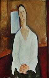Madame Zborowska with Clasped Hands (Amedeo Modigliani) - Muzeo.com