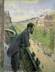 Man on a Balcony (Gustave Caillebotte) - Muzeo.com