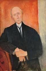 Man on orange background (Amedeo Modigliani) - Muzeo.com
