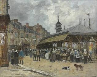 Market at Trouville (Eugène Boudin) - Muzeo.com