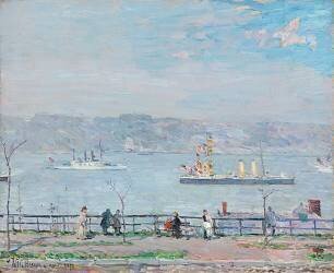 Men o' War: 'The Blake' and 'The Boston' (Childe Hassam) - Muzeo.com