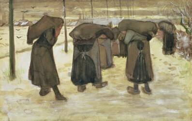 Miners' wives carrying sacks of coal (Vincent van Gogh) - Muzeo.com