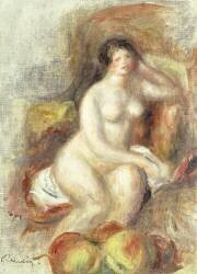 Nude Woman Sitting with Apples (Auguste Renoir) - Muzeo.com