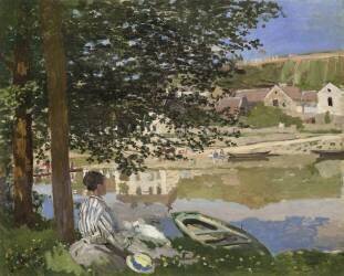 On the Bank of the Seine (Claude Monet) - Muzeo.com