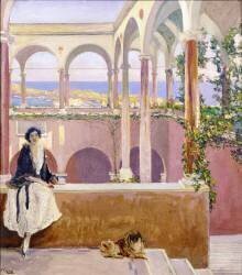 On the Riviera (John Lavery) - Muzeo.com