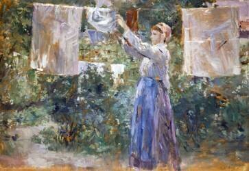 Paysanne étendant du linge (Berthe Morisot) - Muzeo.com