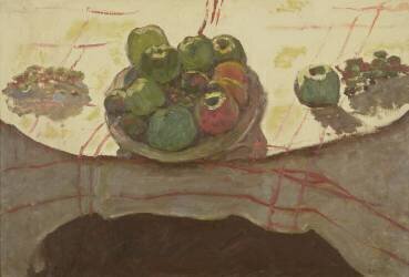 Plate of apples on a table (Pierre Bonnard) - Muzeo.com
