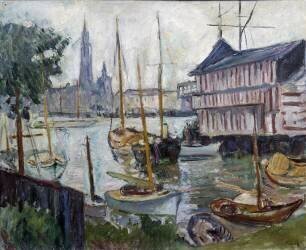 Pond with fishing boats (Achille Emile Othon Friesz) - Muzeo.com