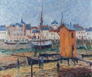 Porninc Harbour, Rain Effect (Gustave Loiseau) - Muzeo.com