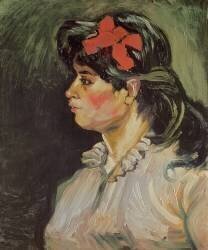 Portrait of a Woman with a Red Ribbon (Vincent van Gogh) - Muzeo.com