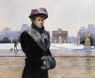 Promenade hivernale à Paris (Louise Abbéma) - Muzeo.com