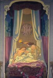 Psyche Discovers that Her Mysterious Lover is Eros (Maurice Denis) - Muzeo.com