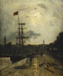 Quay at Caen (Stanislas Victor Edouard...) - Muzeo.com