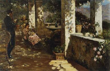 Resting on the Terrace (Luigi Rossi) - Muzeo.com