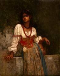 Rosa Nera à la fontaine (Ernest Hébert) - Muzeo.com