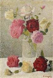 Roses in a Vase (Achille Lauge) - Muzeo.com