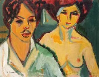 Self Portrait with Model (Ernst Ludwig Kirchner) - Muzeo.com