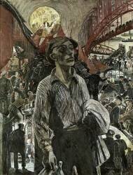 Shipyard Workers in Hamburg (Heinrich Vogeler) - Muzeo.com