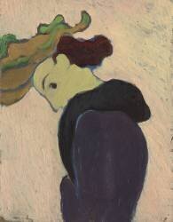 Side profile women with a green hat (Edouard Vuillard) - Muzeo.com