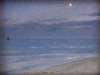 Skagen Beach in Moonlight (Peder Severin Kröyer) - Muzeo.com