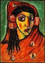 Spanish Girl with a Red Scarf (Alexej von Jawlensky) - Muzeo.com