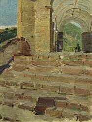 Stairs of the Church in Roncal (Joaquin Sorolla y Bastida) - Muzeo.com