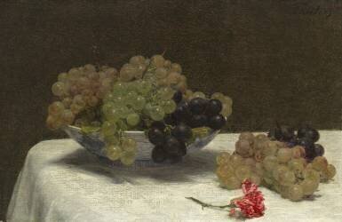 Still Life with Grapes and a Carnation (Henri Fantin-Latour) - Muzeo.com