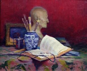 Still Life with Head of Voltaire (Jules Ernest Renoux) - Muzeo.com